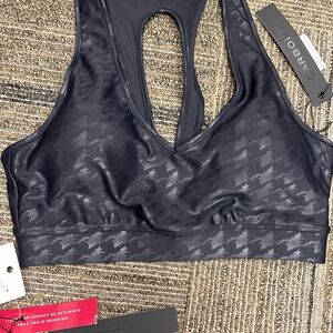 Carbon38 Black Patterned Sports Bra